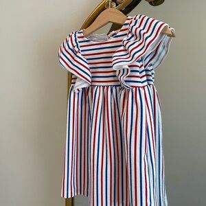 Zara Red and White Ruffled Empire Waist Sundress